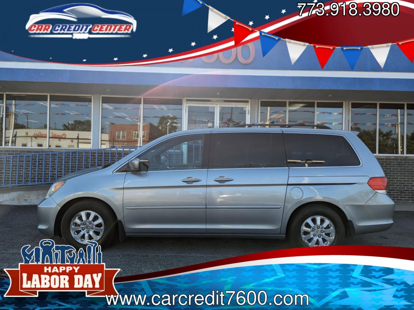 2008 SILVER Honda Odyssey EX (5FNRL38468B) with an 3.5L V6 SOHC 24V engine, 5-Speed Automatic Overdrive transmission, located at 7600 S Western Ave., Chicago, IL, 60620, (773) 918-3980, 0.000000, 0.000000 - Photo#0