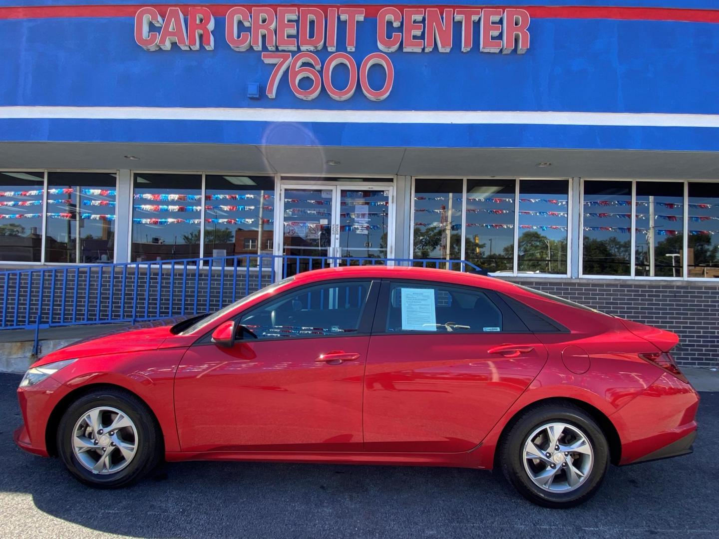 2021 RED Hyundai Elantra SE (5NPLL4AG7MH) with an 1.6L L4 DOHC 16V engine, 6A transmission, located at 7600 S Western Ave., Chicago, IL, 60620, (773) 918-3980, 0.000000, 0.000000 - Photo#0