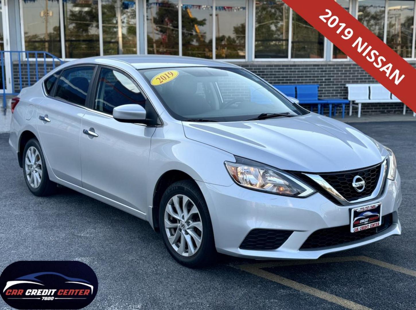 2019 SILVER Nissan Sentra S CVT (3N1AB7APXKL) with an 1.8L L4 SFI DOHC 16V engine, CVT transmission, located at 7600 S Western Ave., Chicago, IL, 60620, (773) 918-3980, 0.000000, 0.000000 - Photo#0