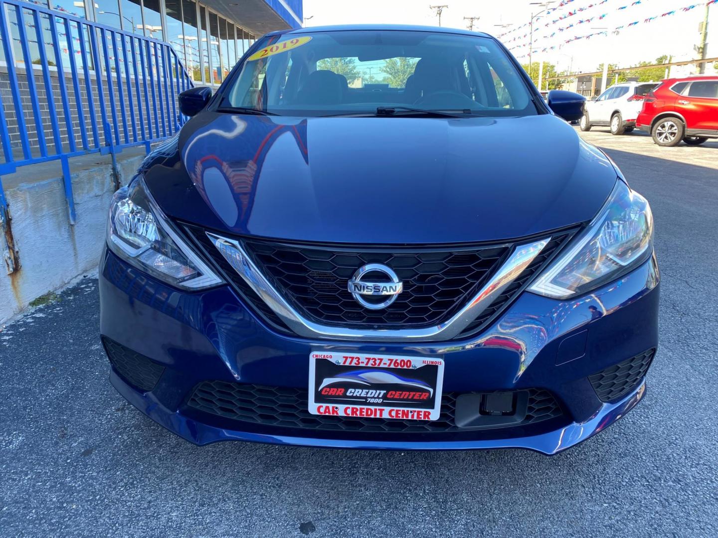 2019 BLUE Nissan Sentra S CVT (3N1AB7AP2KY) with an 1.8L L4 SFI DOHC 16V engine, CVT transmission, located at 7600 S Western Ave., Chicago, IL, 60620, (773) 918-3980, 0.000000, 0.000000 - Photo#1