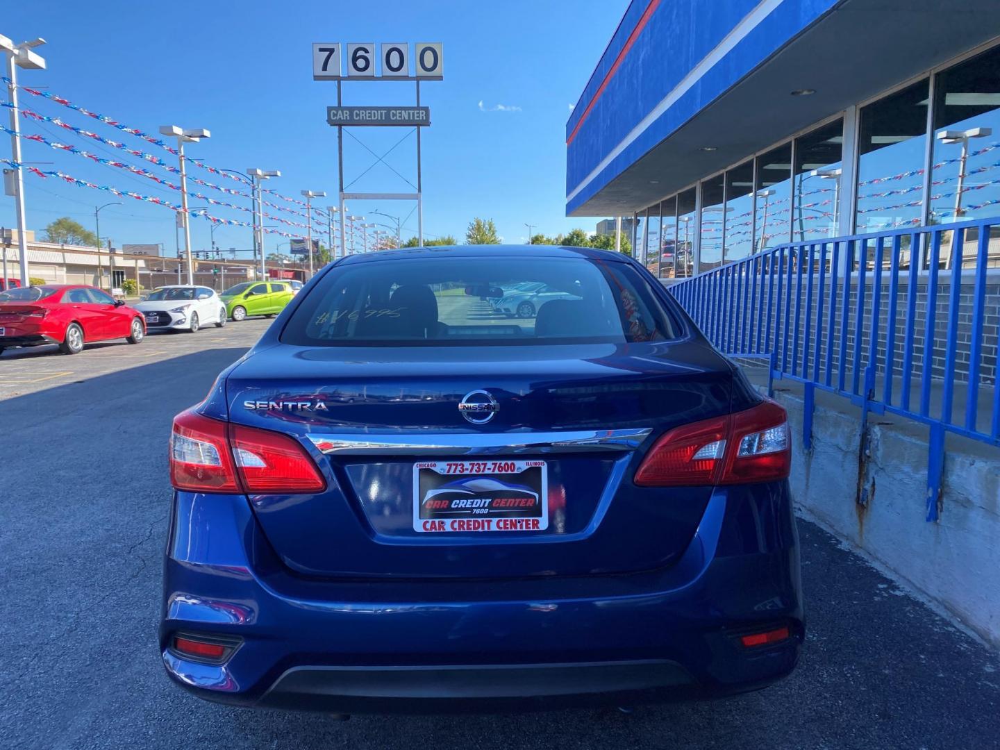 2019 BLUE Nissan Sentra S CVT (3N1AB7AP2KY) with an 1.8L L4 SFI DOHC 16V engine, CVT transmission, located at 7600 S Western Ave., Chicago, IL, 60620, (773) 918-3980, 0.000000, 0.000000 - Photo#2