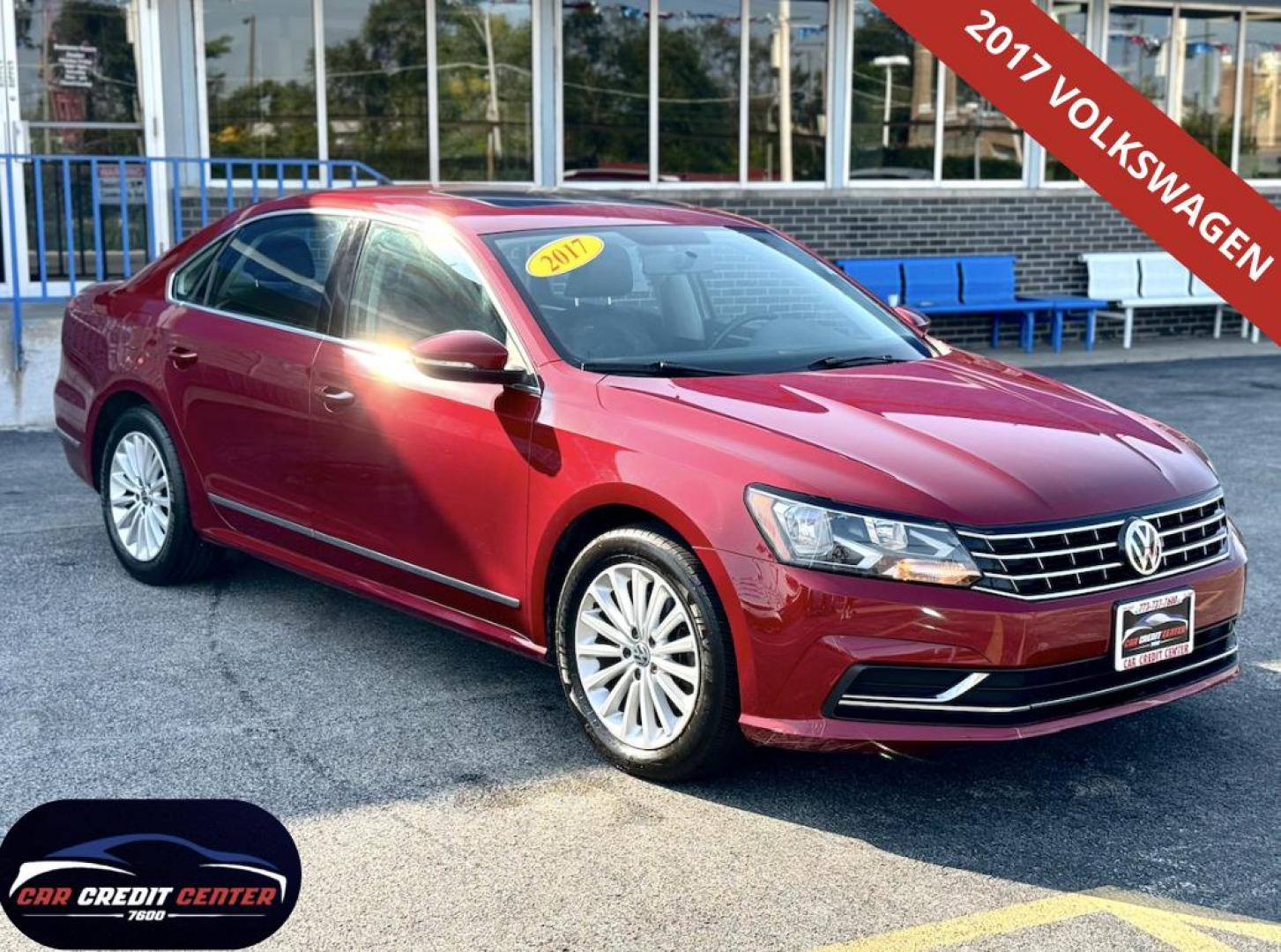 2017 RED Volkswagen Passat SE 6A (1VWBT7A39HC) with an 1.8L L4 TURBO DIESEL engine, 6A transmission, located at 7600 S Western Ave., Chicago, IL, 60620, (773) 918-3980, 0.000000, 0.000000 - Photo#0