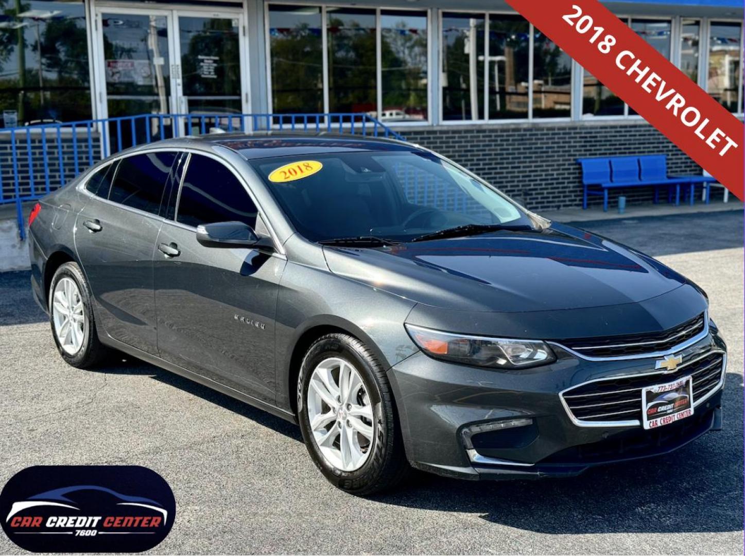 2018 GRAY Chevrolet Malibu LT (1G1ZD5ST1JF) with an 1.5L L4 DOHC 16V engine, 6A transmission, located at 7600 S Western Ave., Chicago, IL, 60620, (773) 918-3980, 0.000000, 0.000000 - Photo#0