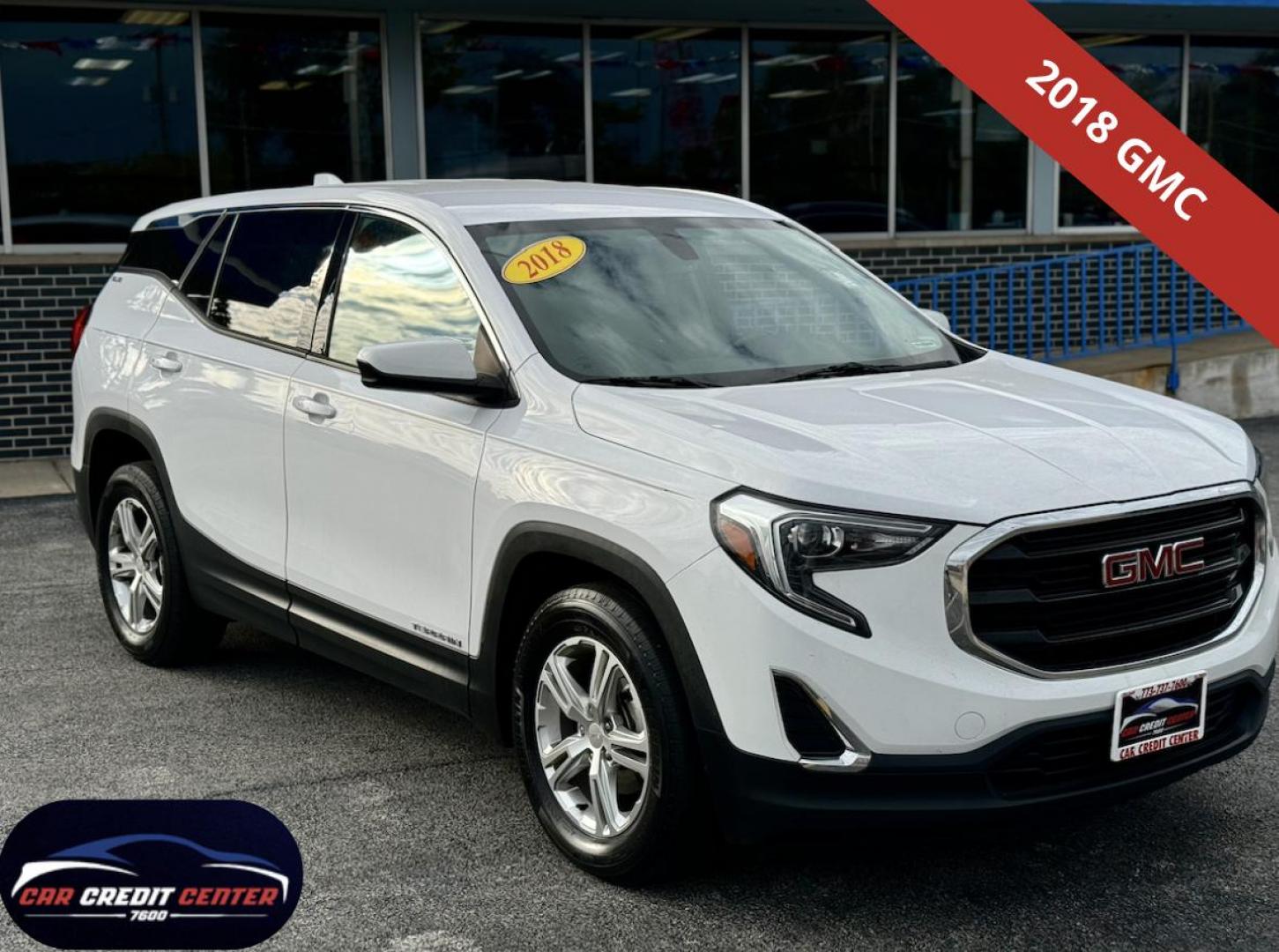 2018 WHITE GMC Terrain SLE (3GKALMEV5JL) with an 1.4L L4 DOHC 16V TURBO engine, 6A transmission, located at 7600 S Western Ave., Chicago, IL, 60620, (773) 918-3980, 0.000000, 0.000000 - Photo#0