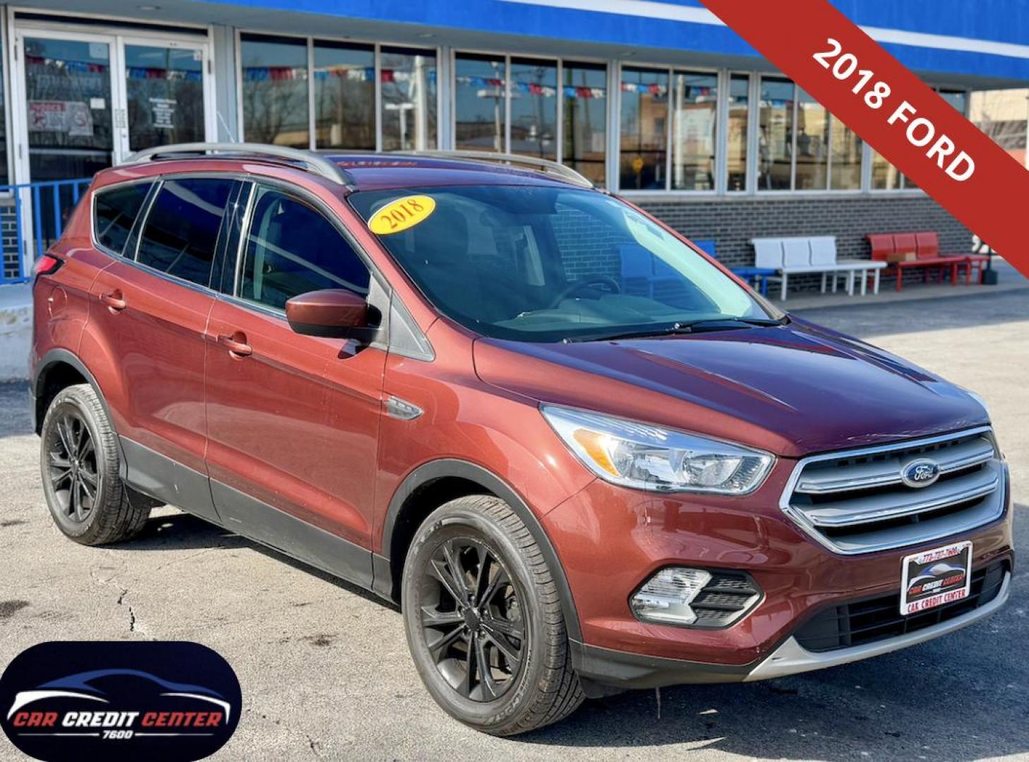 2018 RED Ford Escape SE FWD (1FMCU0GD7JU) with an 1.5L L4 DOHC 16V engine, 6A transmission, located at 7600 S Western Ave., Chicago, IL, 60620, (773) 918-3980, 0.000000, 0.000000 - Photo#0