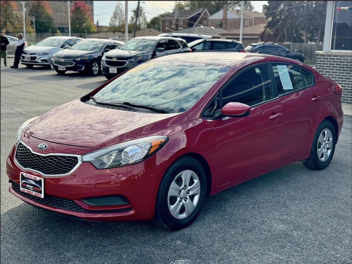 2016 RED Kia Forte LX w/Popular Package (KNAFK4A67G5) with an 1.8L L4 DOHC 16V engine, located at 7600 S Western Ave., Chicago, IL, 60620, (773) 918-3980, 0.000000, 0.000000 - Photo#2