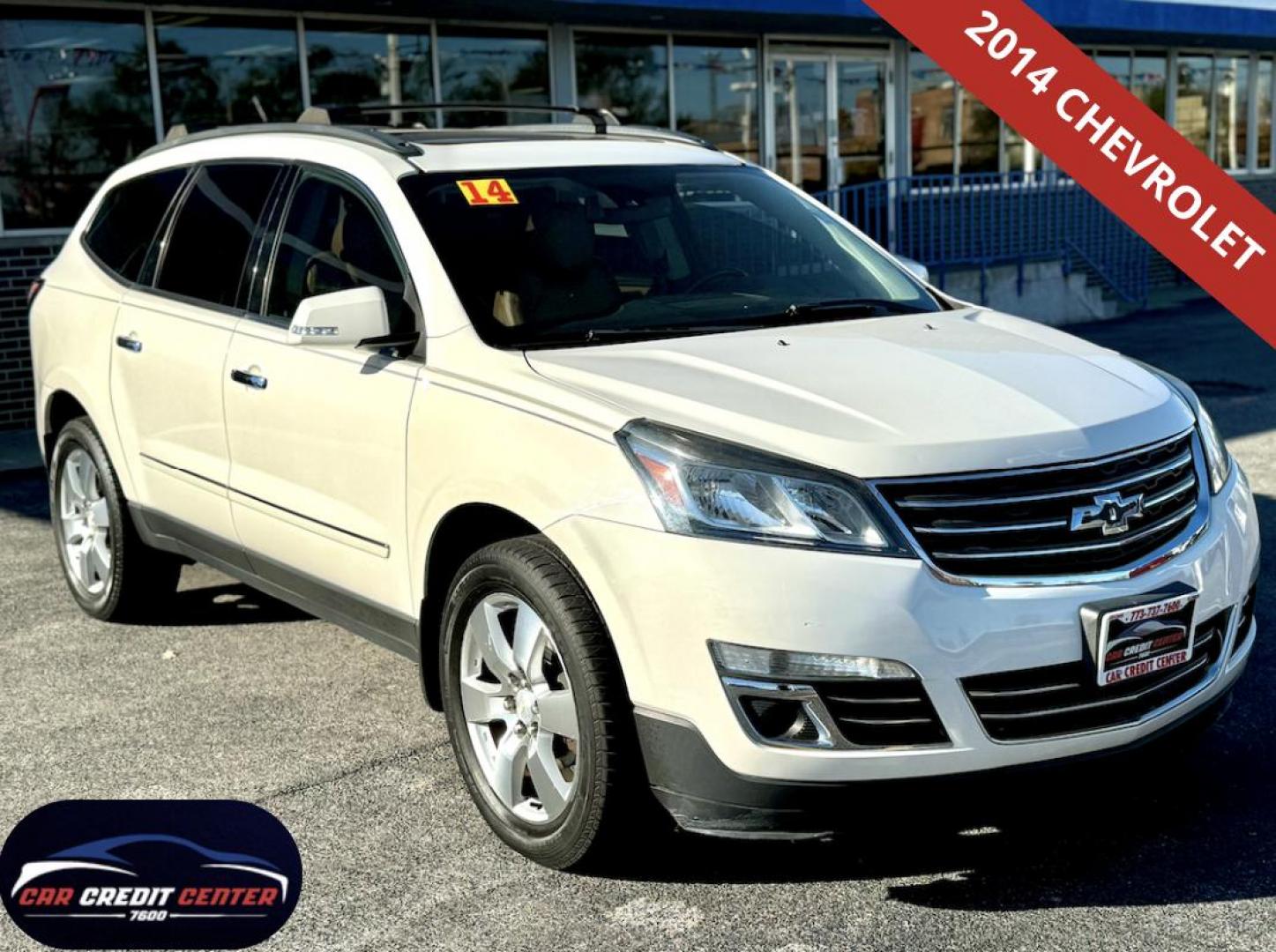 2014 WHITE Chevrolet Traverse LTZ AWD (1GNKVJKD3EJ) with an 3.6L V6 DOHC 24V engine, 6-Speed Automatic transmission, located at 7600 S Western Ave., Chicago, IL, 60620, (773) 918-3980, 0.000000, 0.000000 - Photo#0