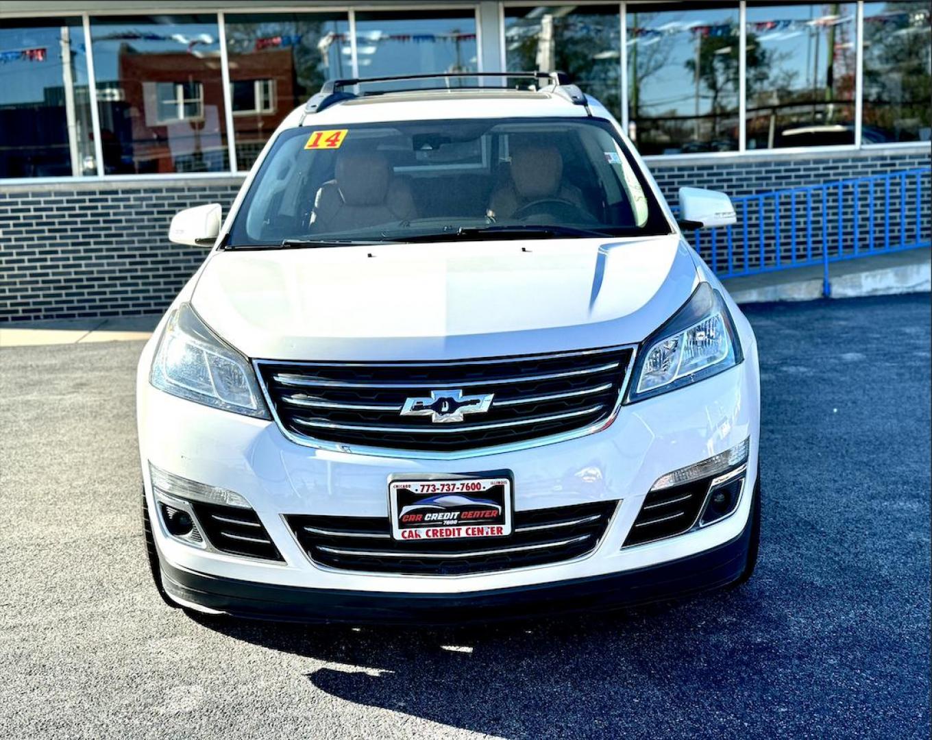 2014 WHITE Chevrolet Traverse LTZ AWD (1GNKVJKD3EJ) with an 3.6L V6 DOHC 24V engine, 6-Speed Automatic transmission, located at 7600 S Western Ave., Chicago, IL, 60620, (773) 918-3980, 0.000000, 0.000000 - Photo#1