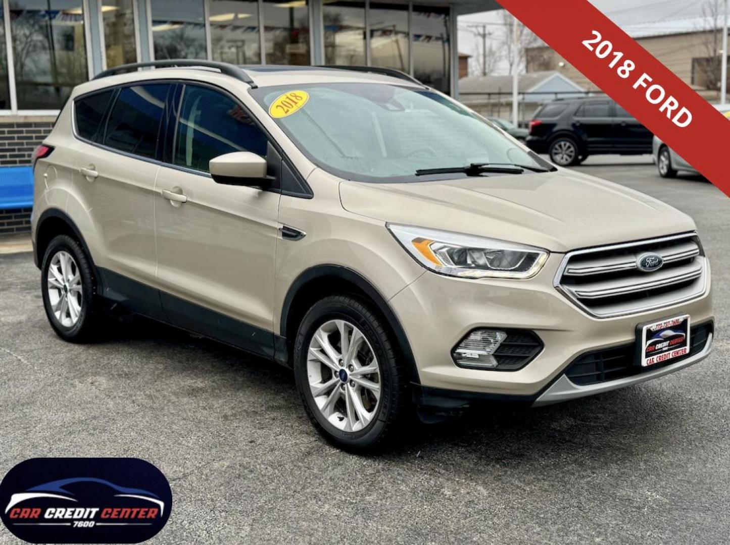 2018 TAN Ford Escape SEL 4WD (1FMCU9HD0JU) with an 1.5L L4 DOHC 16V engine, 6A transmission, located at 7600 S Western Ave., Chicago, IL, 60620, (773) 918-3980, 0.000000, 0.000000 - Photo#0