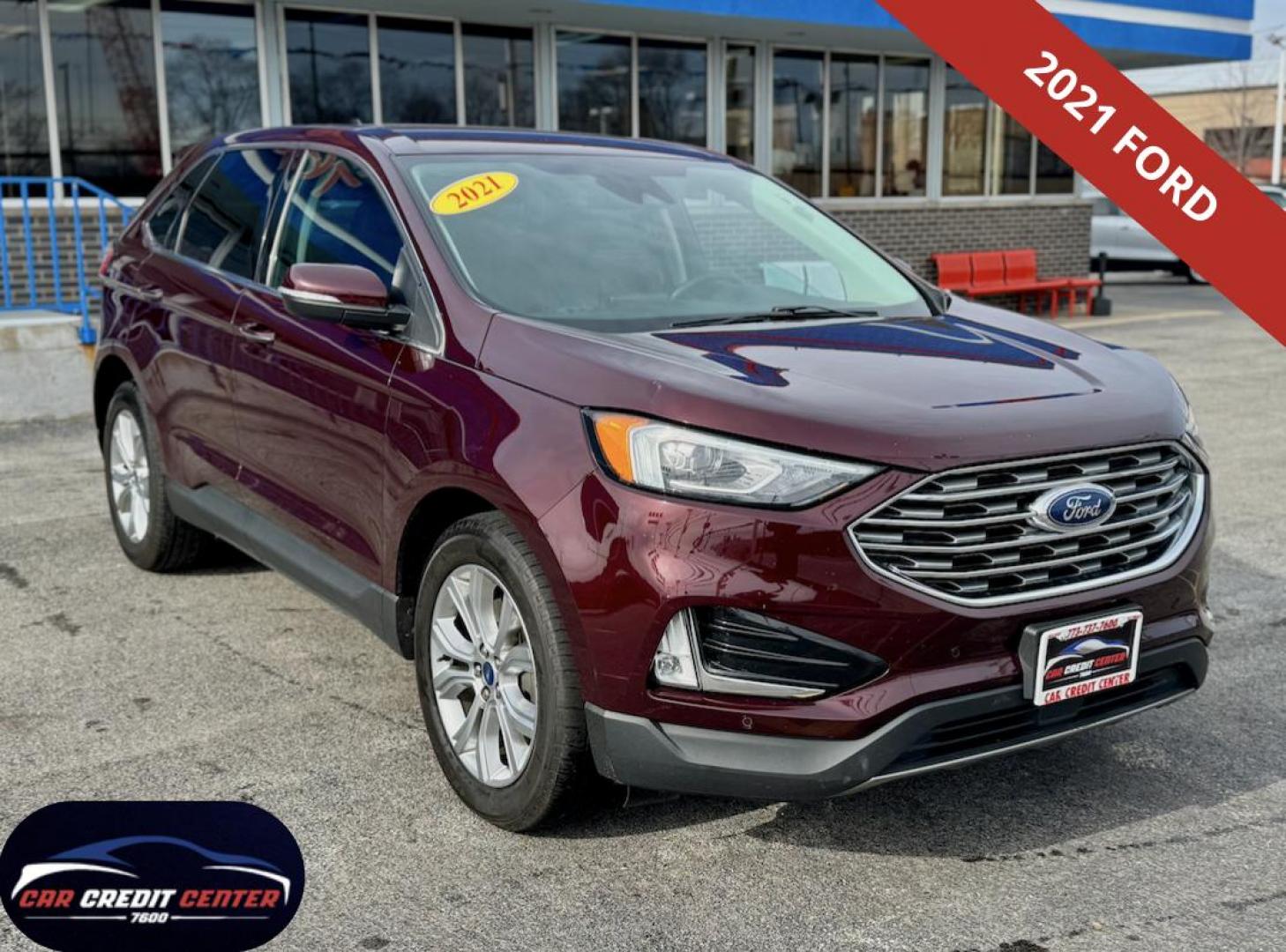 2021 RED Ford Edge Titanium AWD (2FMPK4K95MB) with an 2.0L L4 DOHC 16V engine, 6A transmission, located at 7600 S Western Ave., Chicago, IL, 60620, (773) 918-3980, 0.000000, 0.000000 - Photo#0