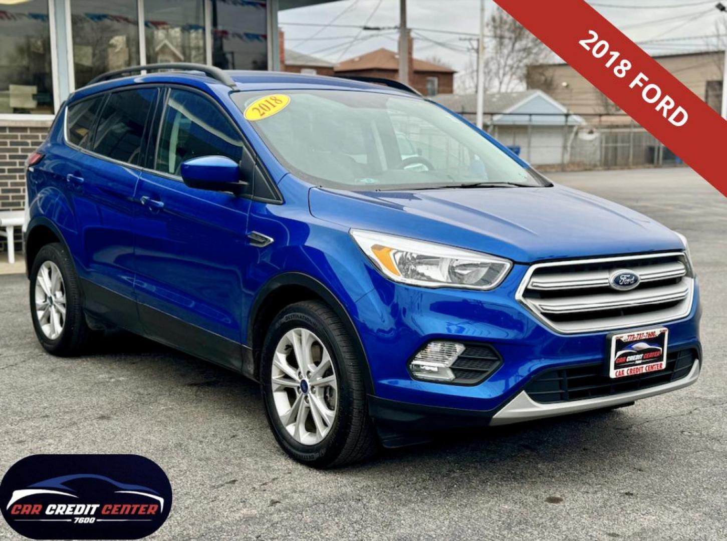 2018 BLUE Ford Escape SE 4WD (1FMCU9GD2JU) with an 1.5L L4 DOHC 16V engine, 6A transmission, located at 7600 S Western Ave., Chicago, IL, 60620, (773) 918-3980, 0.000000, 0.000000 - Photo#0