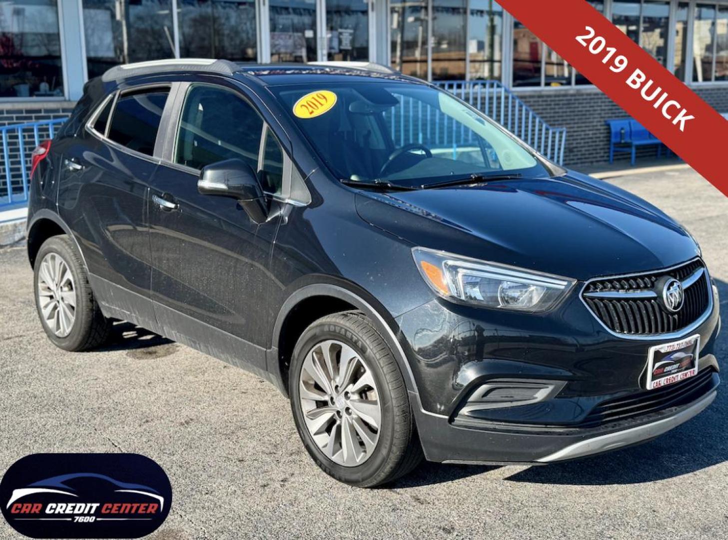 2019 BLACK Buick Encore Preferred AWD (KL4CJESB4KB) with an 1.4L L4 DOHC 16V TURBO engine, 6A transmission, located at 7600 S Western Ave., Chicago, IL, 60620, (773) 918-3980, 0.000000, 0.000000 - Photo#0