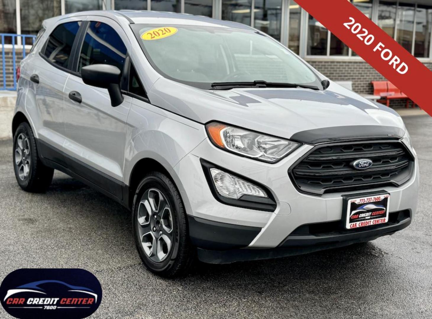 2020 SILVER Ford EcoSport S (MAJ3S2FE6LC) with an 1.0L L3 engine, 6A transmission, located at 7600 S Western Ave., Chicago, IL, 60620, (773) 918-3980, 0.000000, 0.000000 - Photo#0