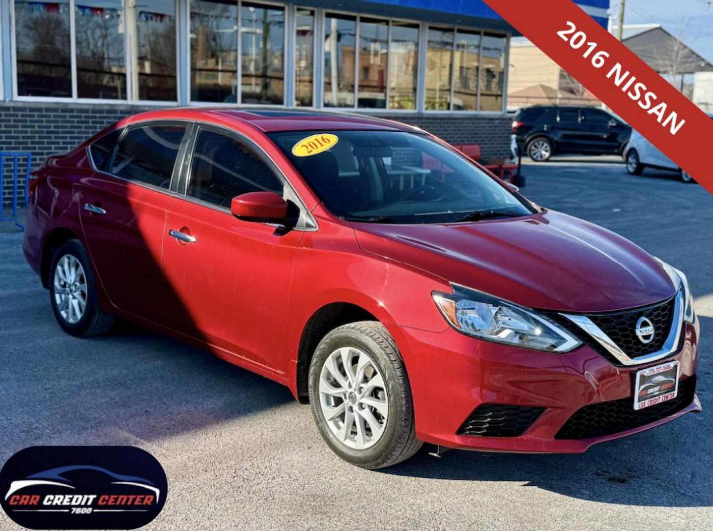 2016 RED Nissan Sentra FE+ S (3N1AB7AP5GY) with an 1.8L L4 SFI DOHC 16V engine, CVT transmission, located at 7600 S Western Ave., Chicago, IL, 60620, (773) 918-3980, 0.000000, 0.000000 - Photo#0