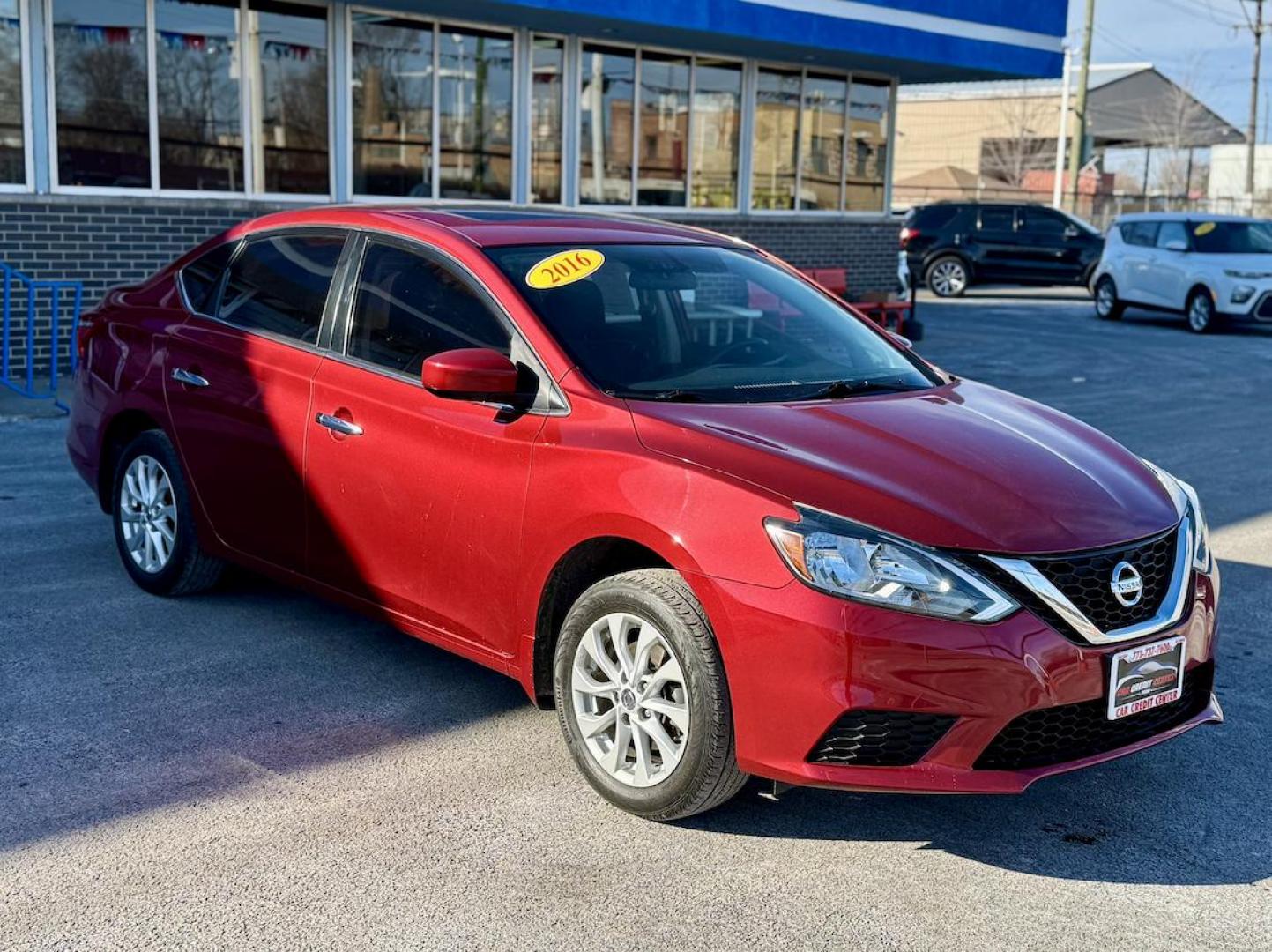 2016 RED Nissan Sentra FE+ S (3N1AB7AP5GY) with an 1.8L L4 SFI DOHC 16V engine, CVT transmission, located at 7600 S Western Ave., Chicago, IL, 60620, (773) 918-3980, 0.000000, 0.000000 - Photo#1