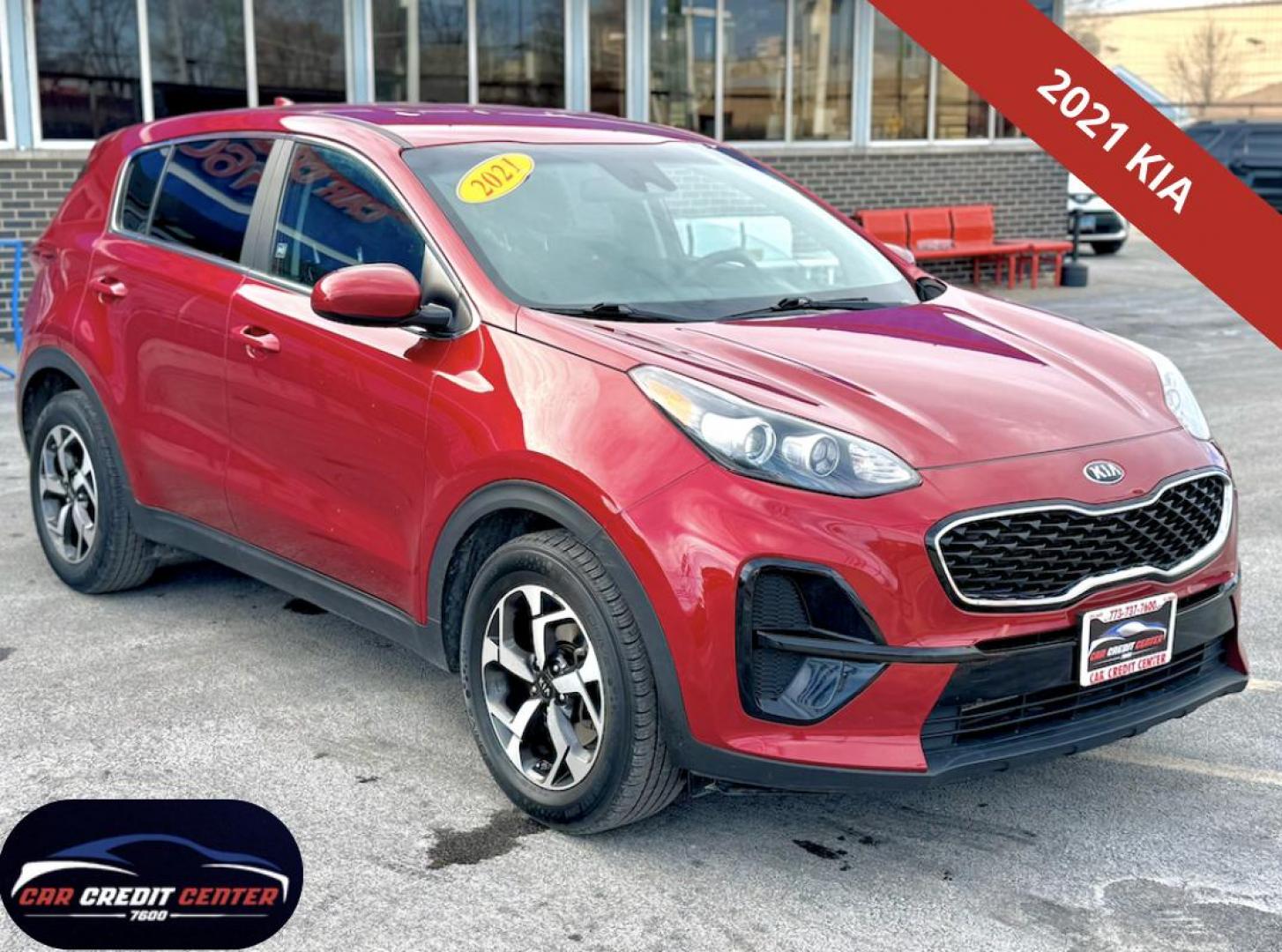 2021 RED Kia Sportage LX FWD (KNDPM3AC9M7) with an 2.4L V6 DOHC 24V engine, 6A transmission, located at 7600 S Western Ave., Chicago, IL, 60620, (773) 918-3980, 0.000000, 0.000000 - Photo#0