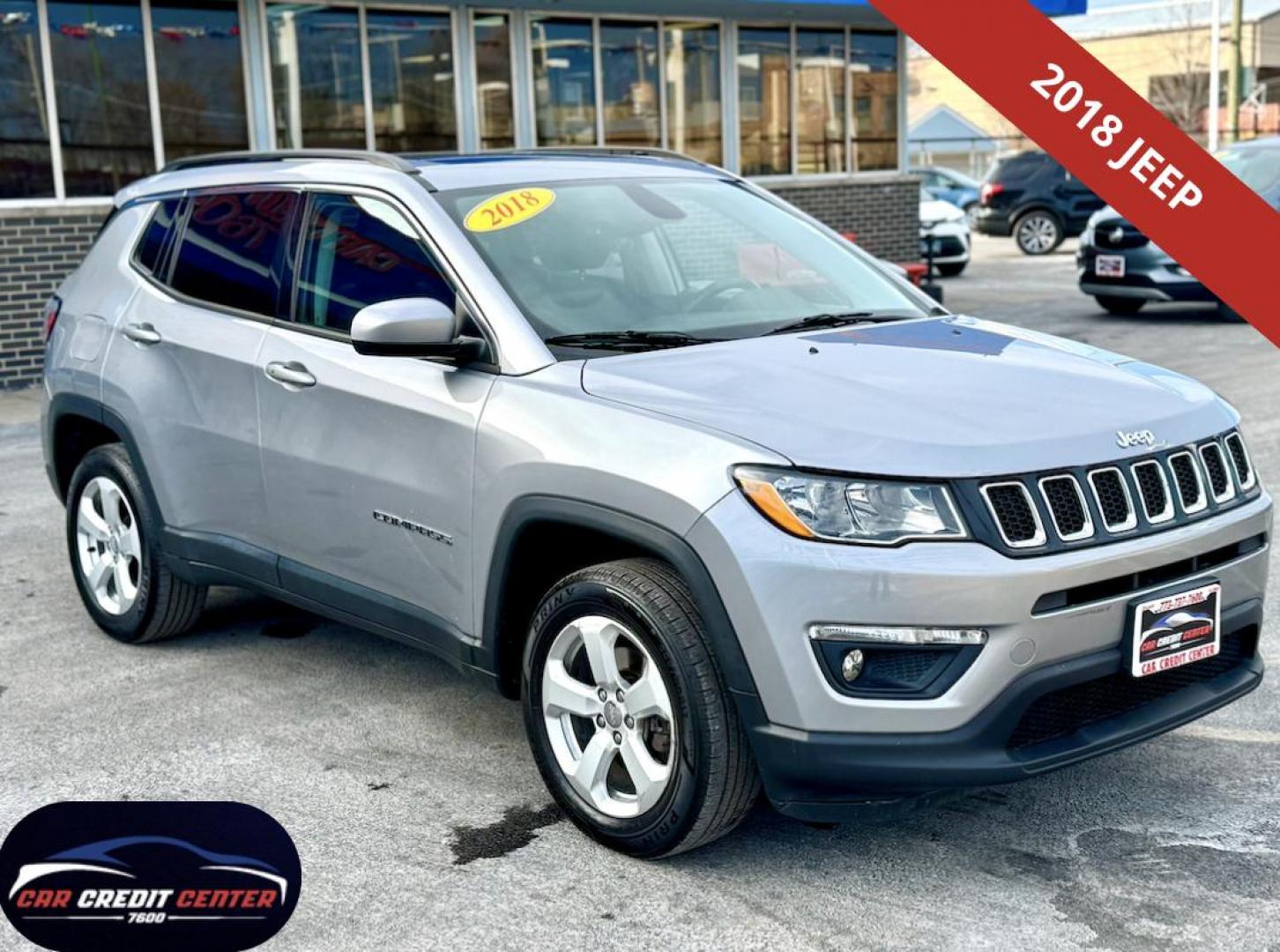 2018 GRAY Jeep Compass Sport 4WD (3C4NJDBB7JT) with an 2.4L L4 DOHC 16V engine, located at 7600 S Western Ave., Chicago, IL, 60620, (773) 918-3980, 0.000000, 0.000000 - Photo#0