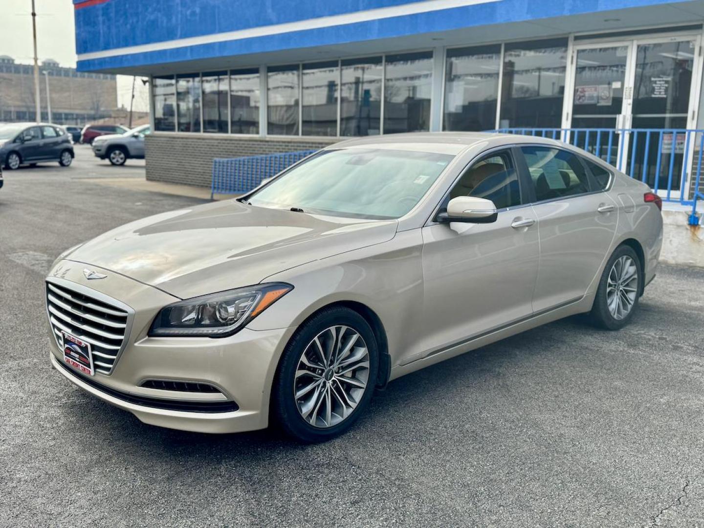 2015 TAN Hyundai Genesis 3.8L (KMHGN4JE5FU) with an 3.8L V6 DOHC 24V engine, 6-Speed Automatic transmission, located at 7600 S Western Ave., Chicago, IL, 60620, (773) 918-3980, 0.000000, 0.000000 - Photo#2