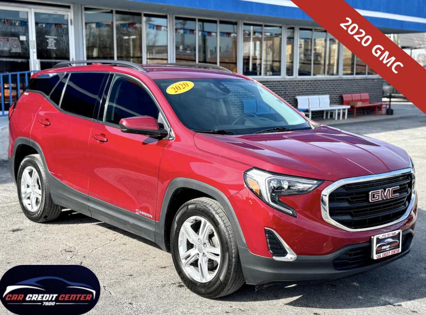 2020 RED GMC Terrain SLE (3GKALMEV1LL) with an 1.4L L4 DOHC 16V TURBO engine, 6A transmission, located at 7600 S Western Ave., Chicago, IL, 60620, (773) 918-3980, 0.000000, 0.000000 - Photo#0